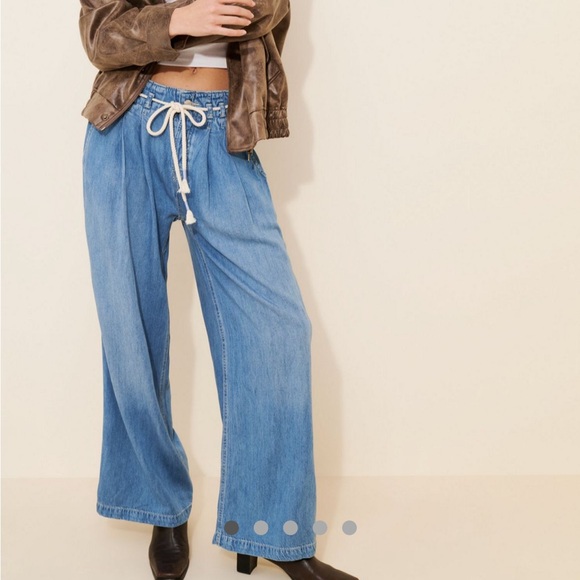 We the free people Dakota cinched pull on jeans size medium vine - Picture 1 of 13